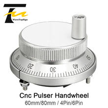 CNC Pulser HandWheel 5V 60mm 80mm 100PPR Manual Pulse Generator HandWheel Machine Rotary Encoder Electronic 4Pins 6Pins 2024 - buy cheap
