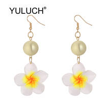 YULUCH Pop Women Plastic Flower Pompom Pom Long Dangle Earrings Fashion Jewelry Ethnic African Indian Golden Beads Drop Earrings 2024 - buy cheap