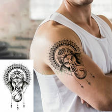 Tatuagens falsas temporárias à prova d'água, ganesha, deus indiano, tatuagem flash, arte corporal, tatuagens para meninas, homens, crianças 2024 - compre barato