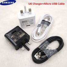 Оригинальный адаптер зарядного устройства Samsung UK Micro USB кабель 9V/1.67A Быстрая зарядка для Galaxy A3 A5 A7 A9 2016 S6 S7 Edge J3 J4 J6 Plus 2024 - купить недорого