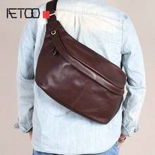 AETOO-Bolso de pecho de gran capacidad para hombre, bolsa de hombro informal, estilo retro, estilo mensajero 2024 - compra barato