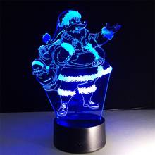 Santa Claus-Lámpara LED 3D que cambia de 7 colores, lámpara de mesa con Control remoto táctil, decoración de dormitorio, Altavoz Bluetooth, iluminación, regalos creativos 2024 - compra barato
