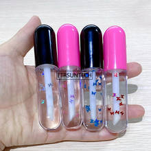 100pcs 4.5ml Clear Capsule Lipgloss PTEG Packaging Tube Cosmetic Empty Lip Gloss Container with hot Pink Black Lid 2024 - buy cheap