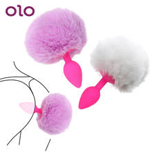 OLO Anal Sex Toys for Women Silicone  Butt Plug Anal Plug Tail Adult Products Hairy Rabbit Tail Erotic Toys 2024 - buy cheap