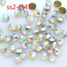 ss2-ss47 Crystal AB foil Pointed back faceted Glass loose rhinestones strass chaton 3D Nail Art Decoration jewelry Repair stone 2024 - buy cheap