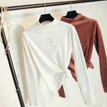 Autumn Clothes Women Tops Long Sleeve Shirts Casual Winter T-shirt Casual Velvet Bottom Shirt Fashion Ladies Turtleneck T-shirts 2024 - buy cheap