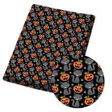 CHEER BOWS-tela de algodón y poliéster para Halloween, láminas de tela con estampado de calabaza, decoración DIY, Patchwork, textil para el hogar, 45x150cm, 1 unidad 2024 - compra barato