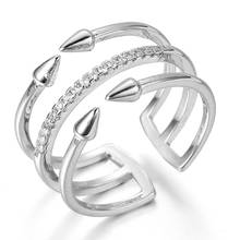 Single Row Arrow Cubic Zirconia Ring Stylish Charm Adjustable Weding Ring Women Ring Give Girlfriend Birthday Gift Jewelry 2024 - buy cheap