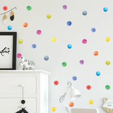 Adesivo de parede colorido com pontos para sala de estar, crianças, bebês, decoração mural, berçário, arte, decalque para casa, papel de parede diy 2024 - compre barato