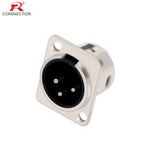 8pcs 3Pins XLR connector, male plug Socket, Panel Mounted type, Chassis Square Shape, Zinc alloy shell 2024 - buy cheap