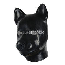 Natural Latex mask hood cosplay costumes fetish animal cosplay mask Back Zipper Club Wear one size head round 52-60cm 2024 - buy cheap
