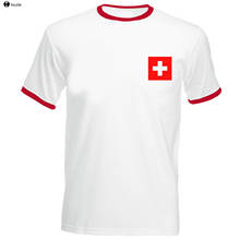 Camiseta masculina fashion de cor sólida, camiseta de equipe para suporte de futebol da suíça, camiseta casual, 2019 2024 - compre barato