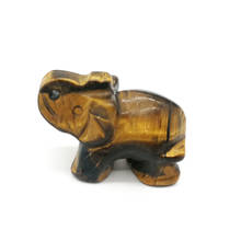 Figuras de elefante de 1,5 pulgadas talladas para decoración, Mini estatua de Animal para decoración, Chakra, cuarzo curativo de cristal, feng shui 2024 - compra barato