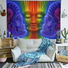 Simsant Music Poster Tapestry Psychedelic Colorful Skulls Art Wall Hanging Tapestries for Living Room Home Dorm Decor 2024 - buy cheap