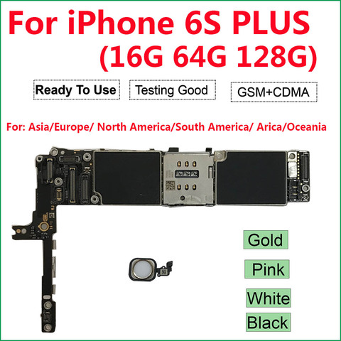 Buy Free Icloud Unlocked For Iphone 6s Plus Motherboard Logic Board And Touch Id Button 16gb 64gb 128gb 32gb White Gold Black Pink In The Online Store Rehxv Store At A Price