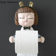 Punch-livre dos desenhos animados menina toalheiro toalheiro suporte de papel higiênico toalheiro prateleira acessórios do banheiro toalha de papel diversos rack de armazenamento 2024 - compre barato
