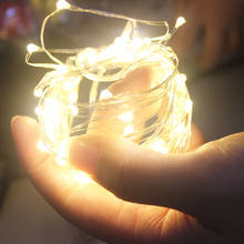 Guirnalda de luces LED de alambre plateado, iluminación alimentada por batería USB de 5V, para decoración del hogar, Navidad, boda y fiesta, 10M, 5M, 2M, 1M 2024 - compra barato