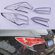 Car Stickers ABS Chrome Rear Tail Light Lamp Cover Molding Trims Auto Accessories 2Pcs/set For Hyundai Santa Fe ix45 2013-2015 2024 - buy cheap