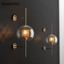 Modern Glass Led Wall Lamp Nordic Wall Sconce Light Fixtures Loft Industrial Mirror Lights Home Decor for Bedroom Luminaire E27 2024 - buy cheap