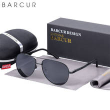 BARCUR Design Aluminium Magnesium Temples Steel Frame Men Polarized Sunglasses Utralight Eaywear Sun Glasses UV400 2024 - buy cheap