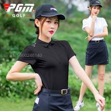 Pgm Women Tops Golf Clothing Ladies Short Sleeve T-Shirts Uniform Elastic Breathable Outdoor Golf Polo Shirts Sports Clothes 2024 - buy cheap