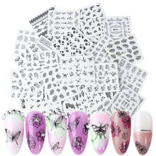 40pcs Mixed Flowers Designs Nail Art Water Transfer Stickers Butterfly Blooming Flowers Tips Wraps Decals Decorations TRA577-616 2024 - buy cheap