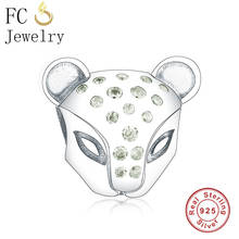 FC Jewelry Fit Original Brand Charm Bracelet 925 Sterling Silver  Lion Head Princess Yellow Color Zircon Bead Berloque 2019 2024 - buy cheap