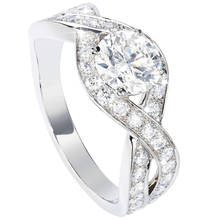 Anel de ouro branco au750 18k, anel feminino de diamante de moissanite redondo e elegante, tendência fofo, aniversário de casamento, festa de noivado 2024 - compre barato