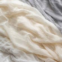 Novo tecido de chiffon bordado com gancho, tecido de malha bordada com listras para vestuário de casamento, a metro 2024 - compre barato