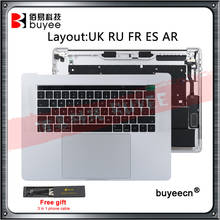 Оригинальные верхние Чехлы A1707 для подиума для Macbook Pro Retina 15 "A1707 UK RU FR ES AR, клавиатура, трекпад, аккумулятор в сборе, серебристо-серый 2024 - купить недорого