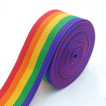 Rainbow Color Webbing Strap Binding Packing Tape Clothing Backpack Ribbon Belt Tie Up Rope Handmade DIY Sewing Accessories 2024 - buy cheap