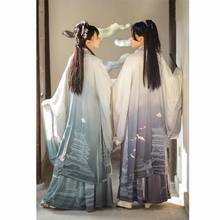 Men/Women Hanfu Chinese Ancient Traditional Blue Outfit Fantasia Couples Cosplay Costume Fancy Couple Dress for Men and Women 2024 - buy cheap