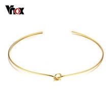 Vnox Мода узел колье Цепочки и ожерелья для Для женщин jewelry 316L Нержавеющая сталь Золото-цвет 2 мм Ширина 2024 - купить недорого