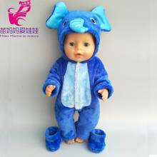 40cm Doll Clothes for 38cm Bebe Doll Boy Clothes Pants Blue Elephant Set for 17 Inch Doll Pajama Set 2024 - buy cheap