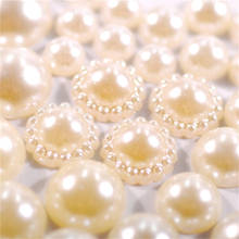 Perlas de 980 piezas con forma de media redonda, 5 6 7 8 9 10 12mm, parte posterior plana, Blanco/Marfil, perlas de imitación, decoraciones de boda para recepción 2024 - compra barato