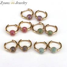 5 Pairs, Small Hoop Earrings Women CZ Rainbow Jewelry Gold Color Bling Ball Mini Hoops Earring Indian Black Rose Blue Round 2024 - buy cheap