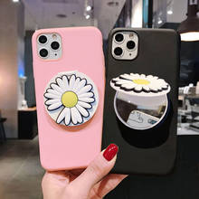 Cute Daisy Flower Makeup Mirror Case for Samsung Galaxy S20 Ultra S10 S9 Plus S8 S7 S6 S5 Note 8 9 10 20 Soft Stand Holder Cover 2024 - buy cheap