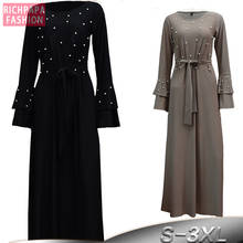 Árabe vestidos 2019 abaya dubai muçulmano kaftan turquia mulheres beading maxi hijab vestido caftan elbise robe turco roupas islâmicas 2024 - compre barato