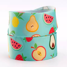 New 50 Yards summer series fruit pattern  Printed Grosgrain,satin Ribbon 2024 - buy cheap