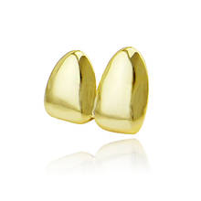 Gold Color Teeth Grills for Women and Men Double Teeth Mouth Grillz Tooth Grillz Cosplay Hip Hop Body Jewelry Party 2024 - buy cheap