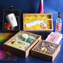10pcs Folding Kraft Paper Box with Transparent PVC Window Gift Box Packaging Box Cajas de Carton Present Box 2024 - buy cheap