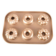 Wiilii molde de bolo em espiral, 6 cavidades de flor redonda, forma de rosquinha, panela antiaderente, donuts, biscoitos, muffin, ferramentas para assar 2024 - compre barato