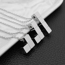 Necklace men Tetris pendant stainless steel men necklace chain long necklace for men hip hop jewelry on the neck male Accessory 2024 - buy cheap