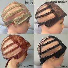 5PCS Medium Black Wig Making Cap Top Stretch Plastic Weaving Cap with adjustable Strap for making wigs 2024 - buy cheap