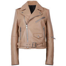 YOLOAgain High Qualtiy Women Ladies Genuine Leather Jacket Coat Motorcycle 2024 - buy cheap