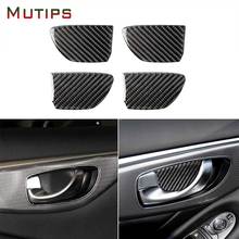 Mutips 4PCS/Set Car Interior Door Handle Bowl Trim Frame Cover Carbon Fiber Sticker Accessories For Infiniti Q50 Q60 2013-2019 2024 - buy cheap