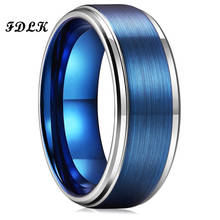 FDLK-anillo de compromiso de acero inoxidable para hombre, sortija azul de 8mm, Color plateado, periferia, boda, tamaño 6-13 2024 - compra barato