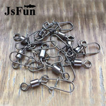 JSFUN 100pcs Ball Bearing Swivel Solid Rings Fishing Connector 4#-14# Steel Interlock Snap Fishing Accessories PJ15 2024 - buy cheap