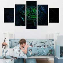5 Pieces Razer Gaming PC Gamer Poster Print Painting Sports Car Home Decor Wall Art Prints For Living Room Decoration 2024 - buy cheap