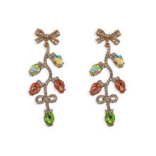 Dvacaman Boho Multicolor Crystal Glass Leaf Drop Earrings for Women 2020 Luxury Shiny Rhinestone Dangle Earrings Jewelry Wedding 2024 - buy cheap